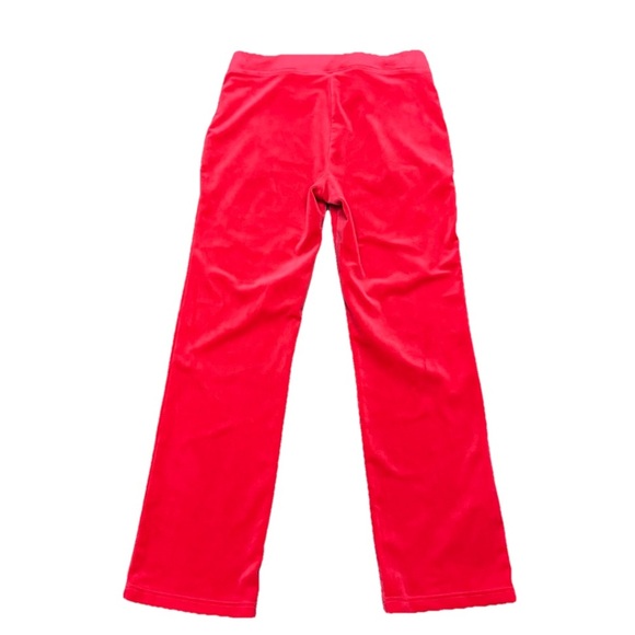 Juicy Couture Red Velour Track Pants S Gold Logo Y2K Retro Preppy Loungewear - Picture 3 of 8